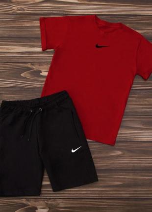 Літній чоловічий спортивний костюм комлпетк футболка і шорти nike1 фото