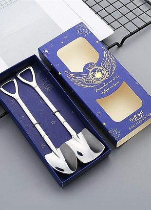 Набір чайних ложок resteq у вигляді лопати 2 шт. ложки-лопати ...