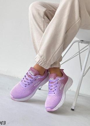 Жіночі фіолетові кросівки текстильні літні весна літо5 фото