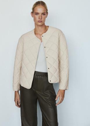 Стьобана куртка massimo dutti, беж2 фото