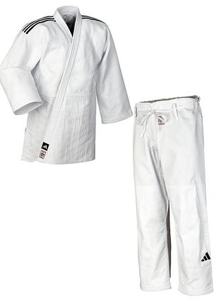 Кимоно для дзюдо champion iii с лицензией ijf | белый/черные полосы | adidas j-ijf-2