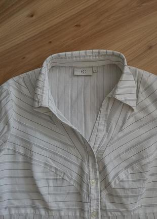 Блуза білосніжна у смужку стрейч, кофточка, блузка, блузочка3 фото
