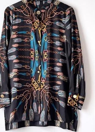 379.стильна зручна блузка в абстрактний принт успішного іспанського бренду zara4 фото