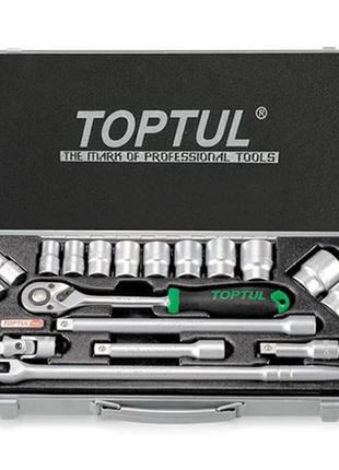 Набір головок з тріскачкою toptul 1/2" 18од. (6-гр.) gcad1802