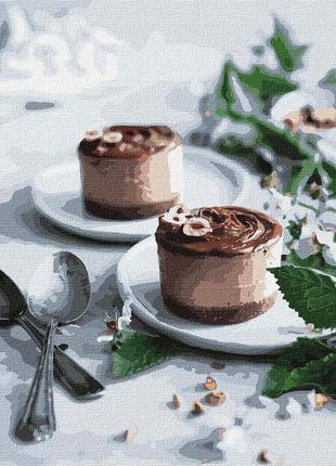 Картина за номерами "шоколадні тістечка" ідейка kho5604 30х40 см