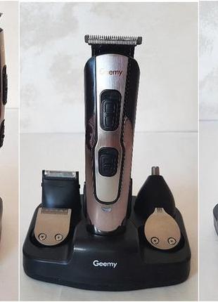 Машинка акумуляторна для стриження волосся й бороди 10 в 1 три...2 фото