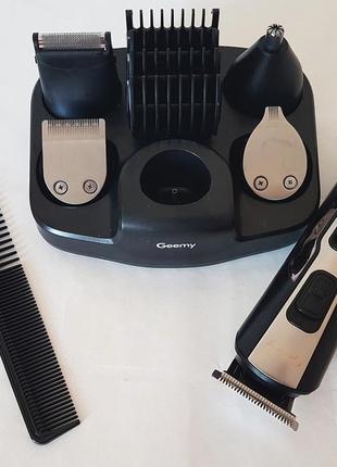 Машинка акумуляторна для стриження волосся й бороди 10 в 1 три...6 фото