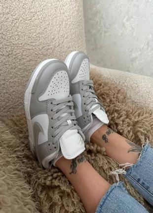 Nike dunk low twist grey/white1 фото