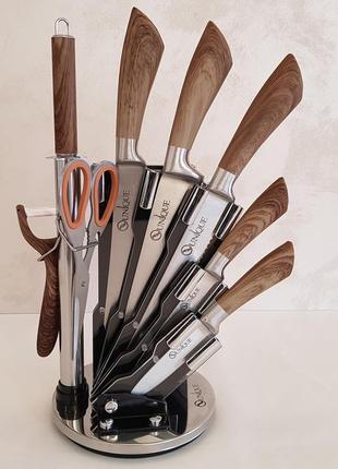 Набір кухонних ножів з підставкою unique un-18333 фото