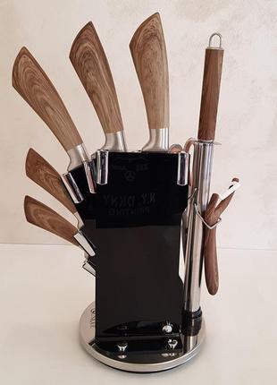 Набір кухонних ножів з підставкою unique un-18335 фото