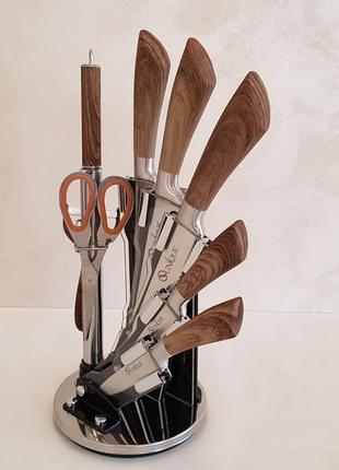 Набір кухонних ножів з підставкою unique un-18336 фото