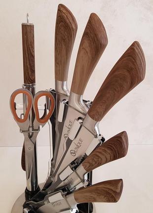 Набір кухонних ножів з підставкою unique un-18339 фото