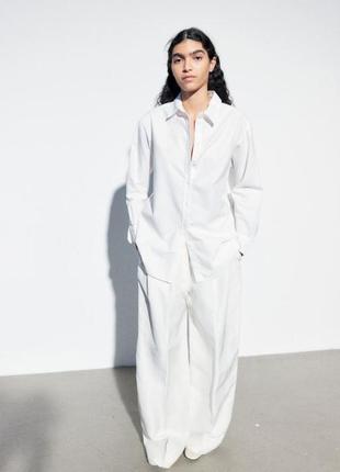 Біла нова оверсайз сорочка белая оверсайз рубашка h&amp;m