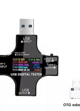 Usb-тестер atorch (type-c, micro usb) 3,60-32,0 v; 0-150.0w; 0...