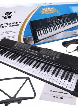 Синтезатор музична клавіатура мк мк-2102 usb mp3 з пюпітром і ...9 фото