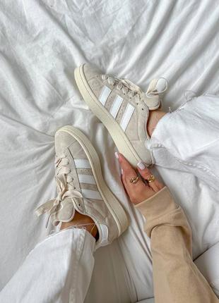 Женские кроссовки adidas campus beige5 фото