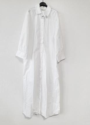 Длинное поплиновое/хлопковое платье рубашка сукня сорочка h&amp;m3 фото