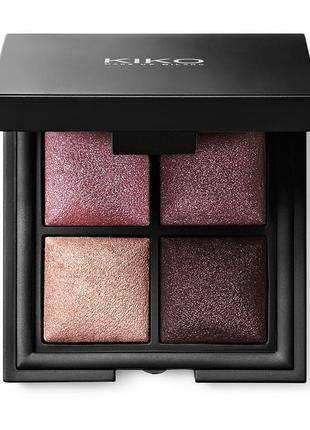 Палитра с четырьмя оттенками запеченных теней kiko color fever eyeshadow palette 101