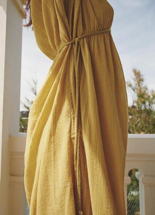 Текстурированное платье-халат миди от zara, размер xs-s, м-l3 фото