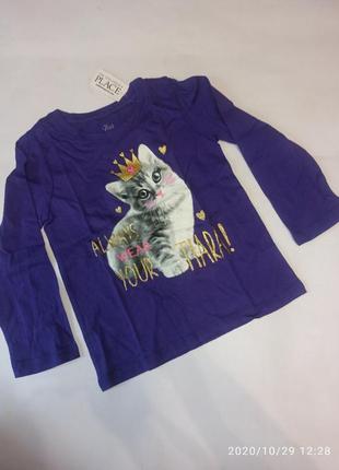 Реглан кофта кофточка для девочки котик кошка корона3 фото