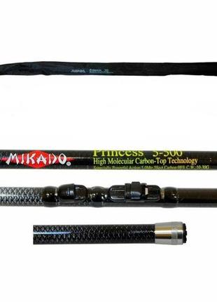 Вудка princess mikado 5м, без кілець, carbon 98%, тест 10-30g