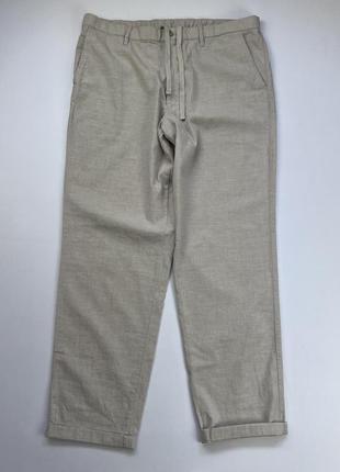 Uniqlo cotton/linen летние брюки хлопок лён1 фото