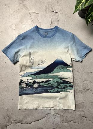 Футболка uniqlo hakusai blue m