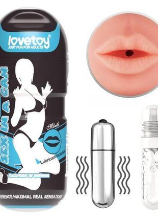 Мастурбатор ротик із вібрацією sex in a can mouth stamina tunn...