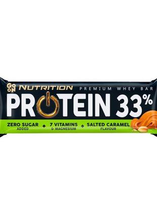 Батончик вуглеводно-протеїновий protein 33% bar (salted carame...