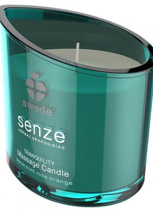 Масажна свічка з ароматом м'яти swede senze, 50 мл bomba💣2 фото