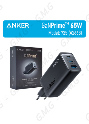 Зарядний пристрій anker ganprime™ 2c+a 65w (a2668)