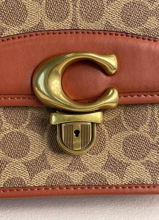 Сумка coach signature logo refined calf leather studio crossbody bag8 фото