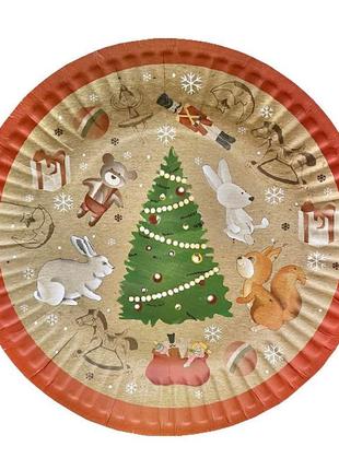 Одноразові новорічні тарілки "christmas mood" (6 шт.), ø - 17 см