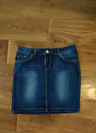 Летняя джинсовая юбка 36/s/44 как новая2 фото