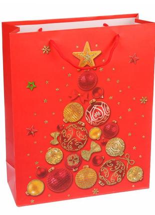 Новорічний подарунковий пакет "christmas tree" 18*24*8.5 см, л...