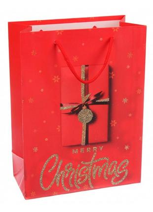 Новорічний пакет "new year's gift" 31*40*12 см., картон ламіно...