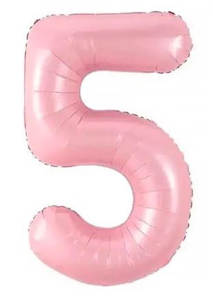 Кулька цифра "5" (80 см) колір рожевий
