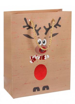 Новорічний пакет "оленя" 31*42*12 см., картон ламінований, кол...