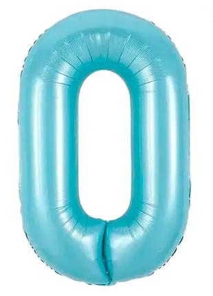 Кулька цифра "0" (80 см) колір блакитний