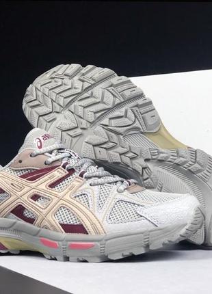 Мужские кроссовки ааксикс серые с бордовым asics gel kahana 83 фото