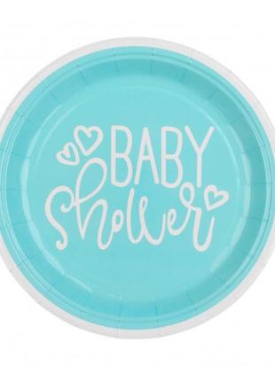 Паперові тарілки "baby shower", 10 шт., ø - 23 см., колір - бл...