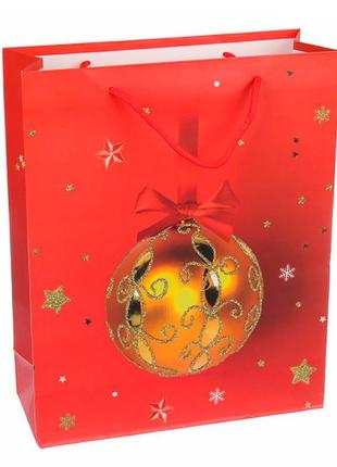 Новорічний пакет "christmas toy" 18*24*8.5 см, ламінований кар...