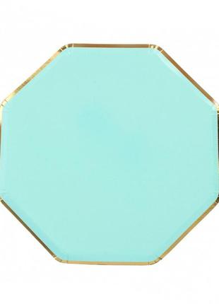 Паперові тарілки "octagon", 10 шт., ø - 23 см., колір бірюзовий
