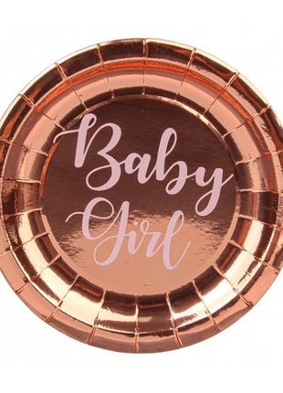 Одноразові тарілки "baby girl", 8 шт., ø - 18 см