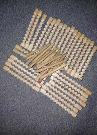 Бігуді дерев'яні кісточки спіральні + подарунок💜