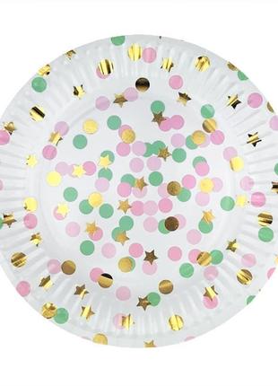 Одноразові тарілки "confetti color", 10 шт., польща, ø - 18 см