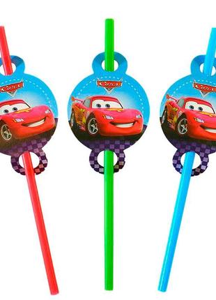 Трубочки на день народження "cars", 8 шт