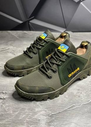 Тактические кроссовки хаки натуральный нубук/текстиль