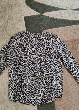 Блуза блузка сорочка рубашка хс,с розмір 34,36 леопардова тигрова8 фото