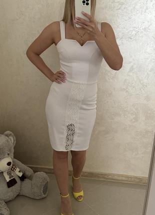 Жіноче біле плаття. розмір хс/с4 фото